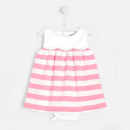 Baby girl striped bodysuit dress