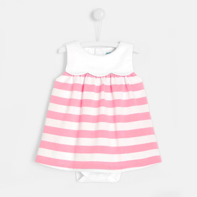 Baby girl striped bodysuit dress