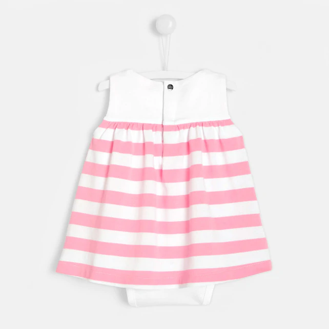 Baby girl striped bodysuit dress