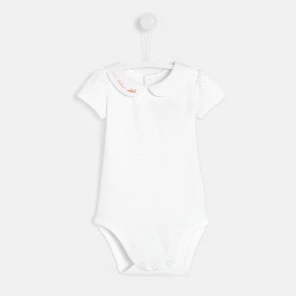 Baby girl bodysuit with Peter Pan collar