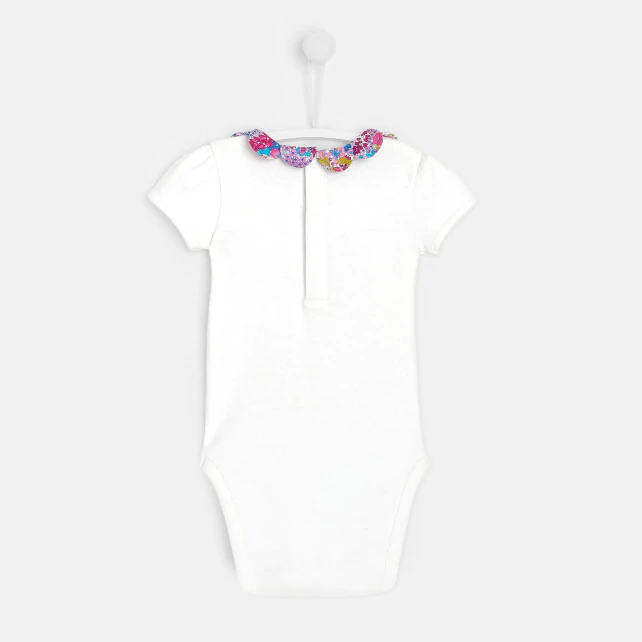 Baby girl bodysuit with Liberty print collar