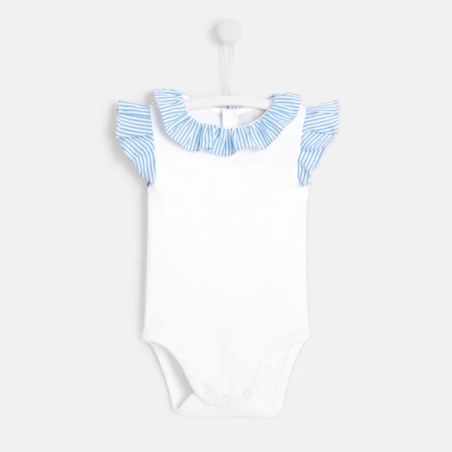 Baby girl bodysuit with ruffled sleeves