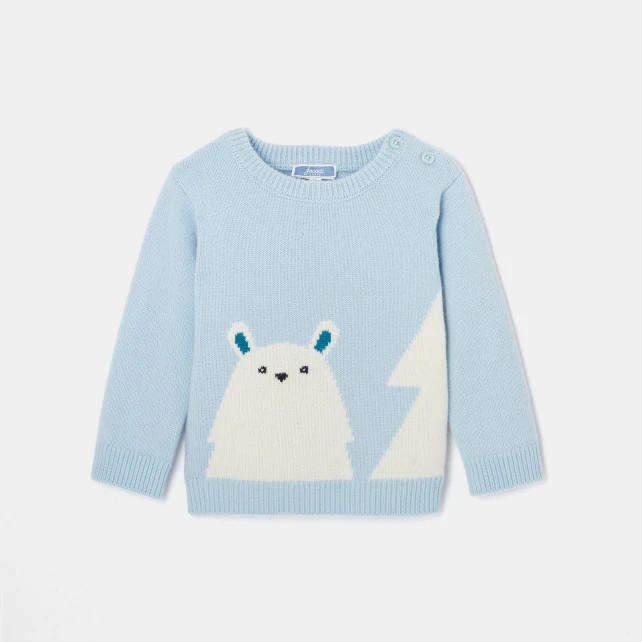 Toddler boy Intarsia polar bear jumper