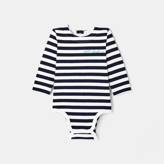 Striped bodysuit hat for baby boys