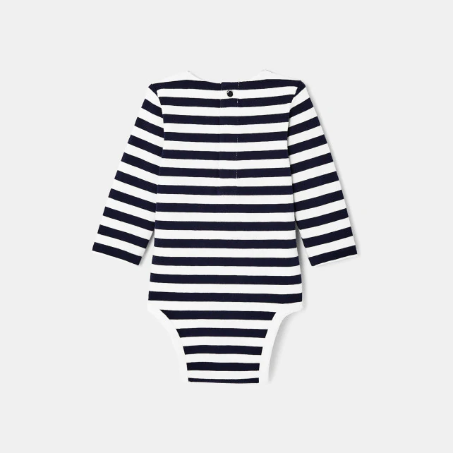 Striped bodysuit hat for baby boys