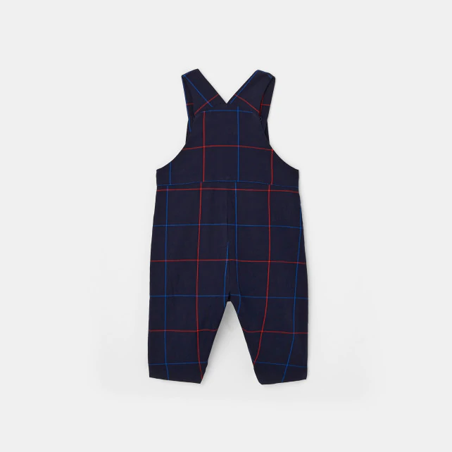 Baby boy checked dungarees