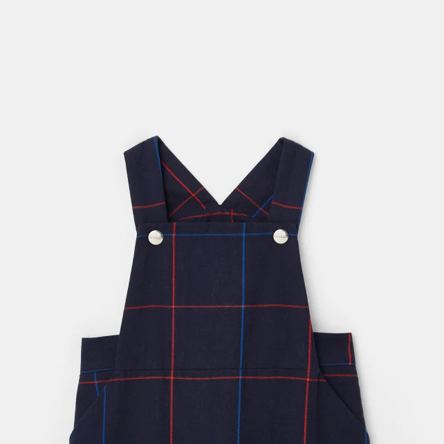 Baby boy checked dungarees