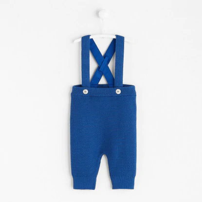 Baby boy garter stitch dungarees