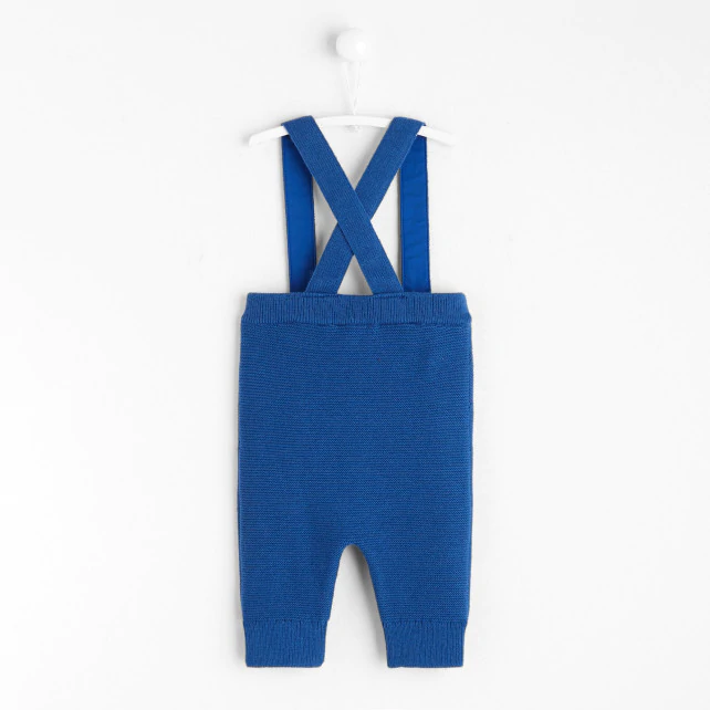 Baby boy garter stitch dungarees