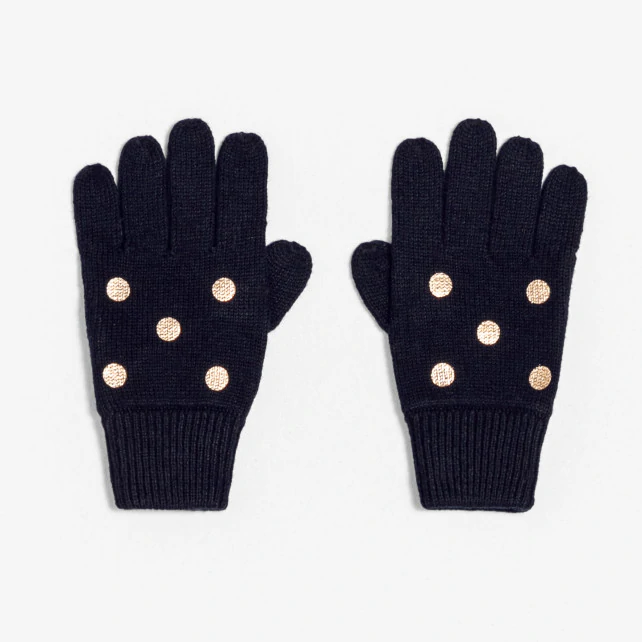 Girl Lurex polka dot gloves