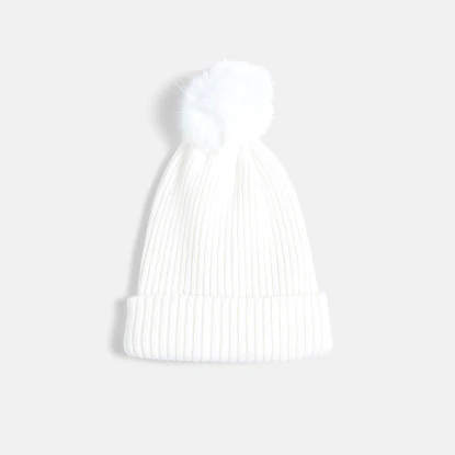 Girl ribbed knit hat