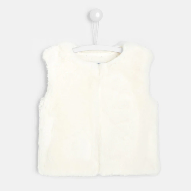 Toddler girl faux-fur sleeveless vest