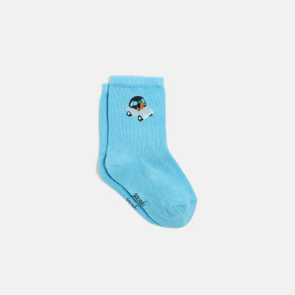 Toddler boy socks with Intarsia car