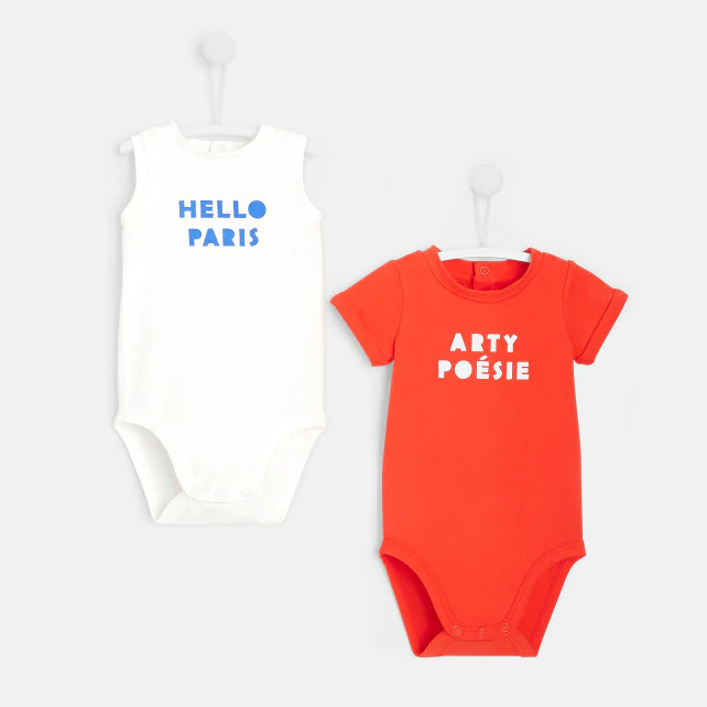 Set of two baby bodysuits