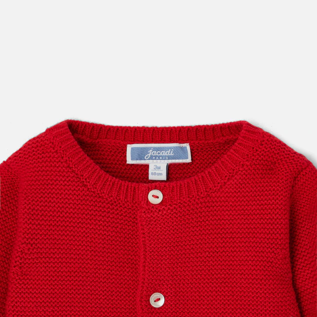 Baby boy garter stitch cardigan