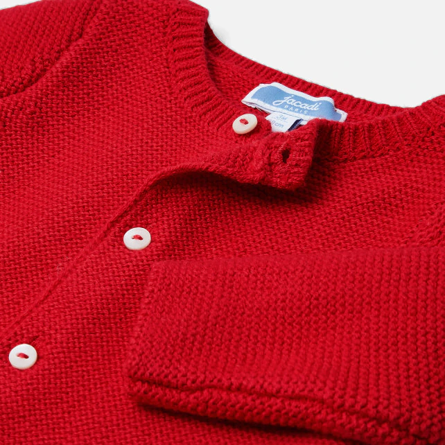 Baby boy garter stitch cardigan