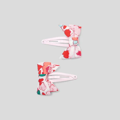 Toddler girl Liberty bow barrette duo