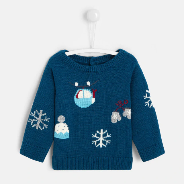 Baby boy playful patterned jumper