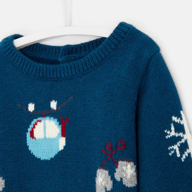 Baby boy playful patterned jumper