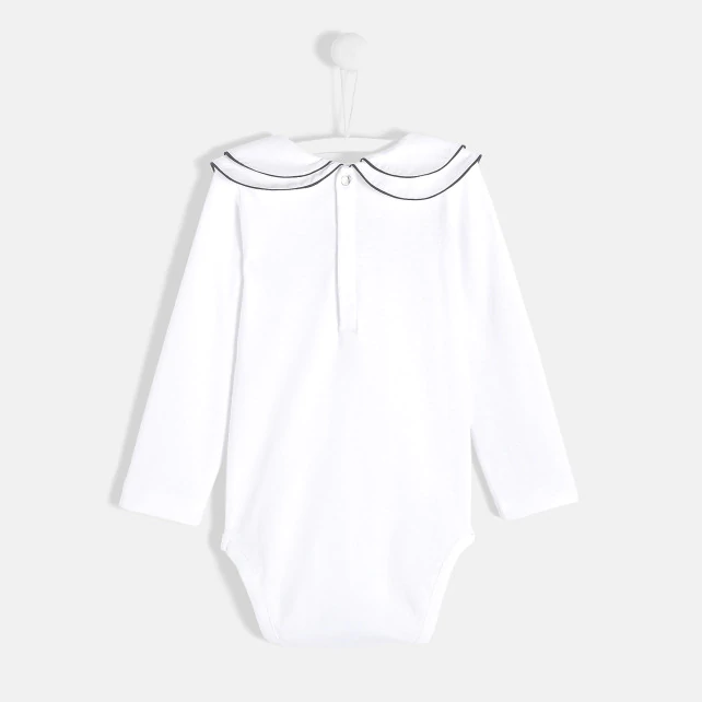 Toddler girl bodysuit with double collar