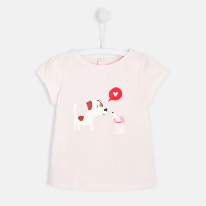 Toddler girl dog print T-shirt