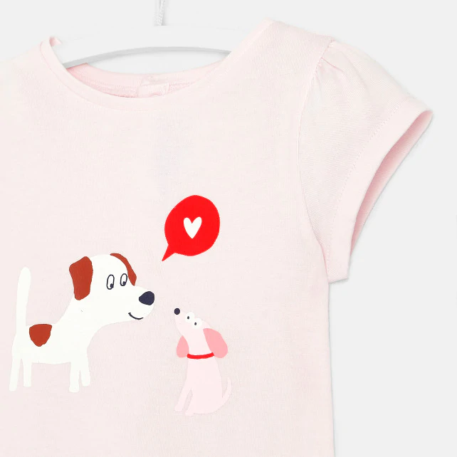 Toddler girl dog print T-shirt