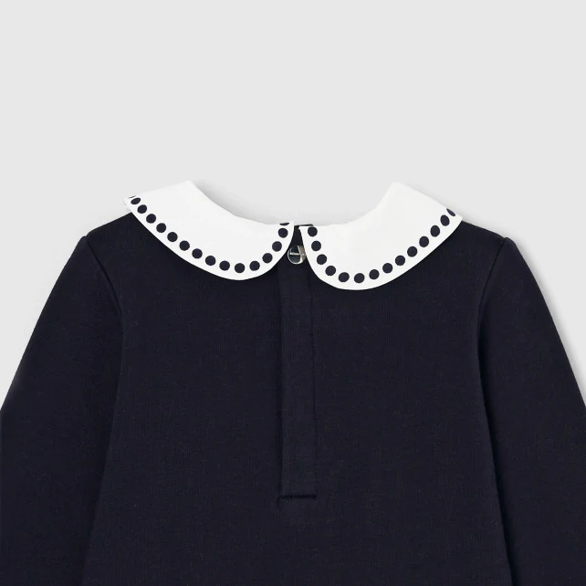 Toddler girl sweatshirt with Peter Pan collar