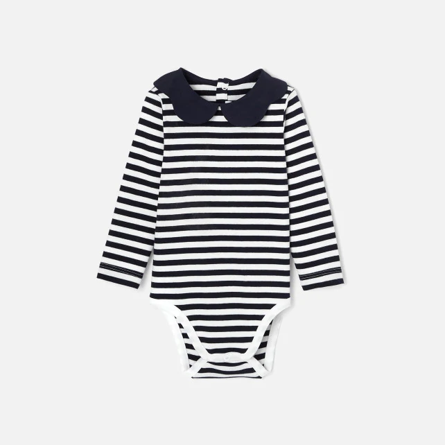 Toddler girl striped bodysuit