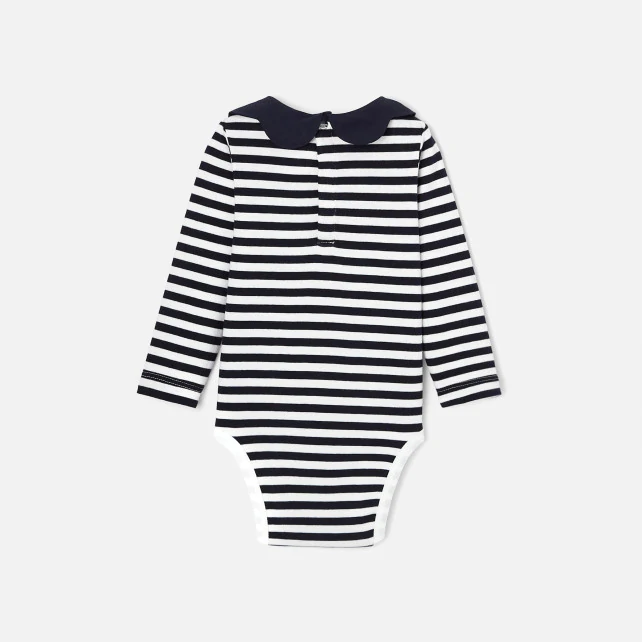 Toddler girl striped bodysuit