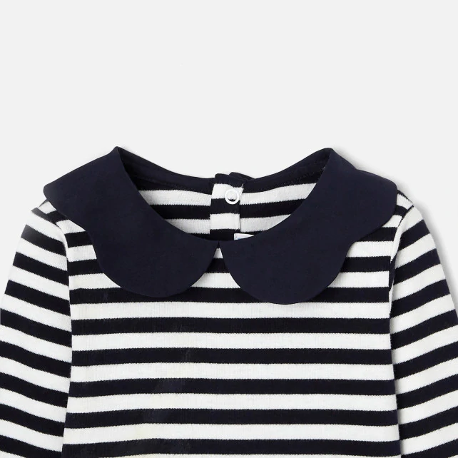 Toddler girl striped bodysuit