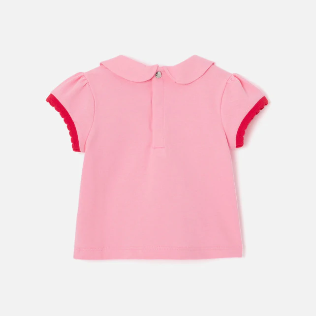 Toddler girl polo shirt with Peter Pan collar