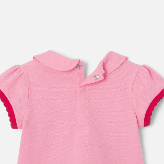 Toddler girl polo shirt with Peter Pan collar