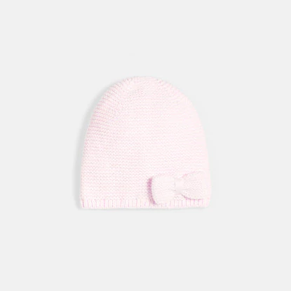 Baby girl moss stitch beanie