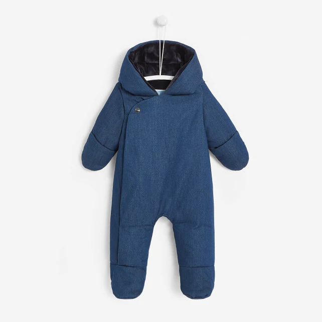 Baby denim pram suit