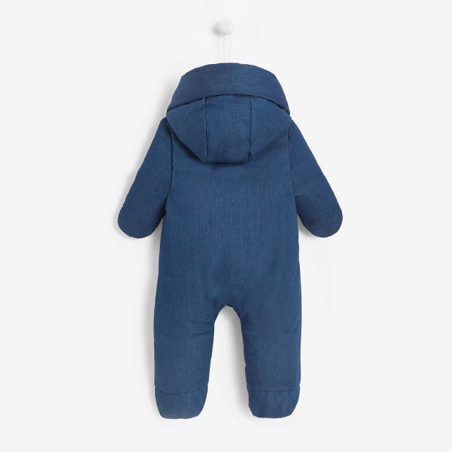 Baby denim pram suit