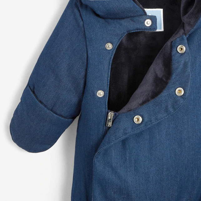 Baby denim pram suit