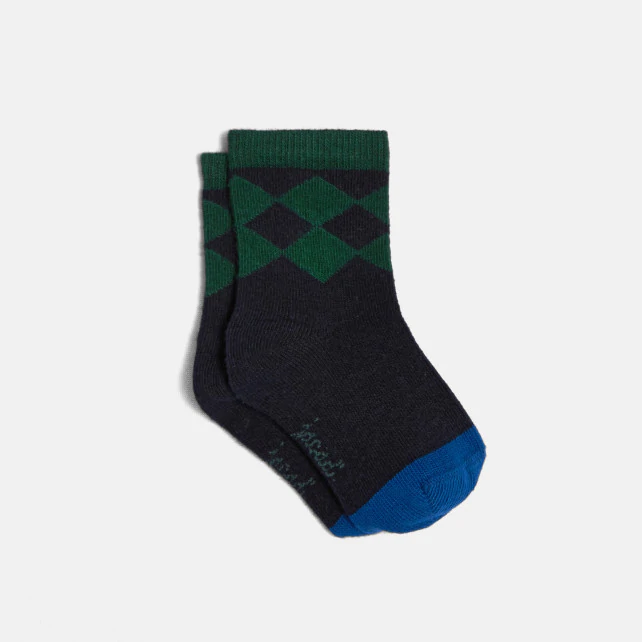 Toddler boy jacquard diamond socks