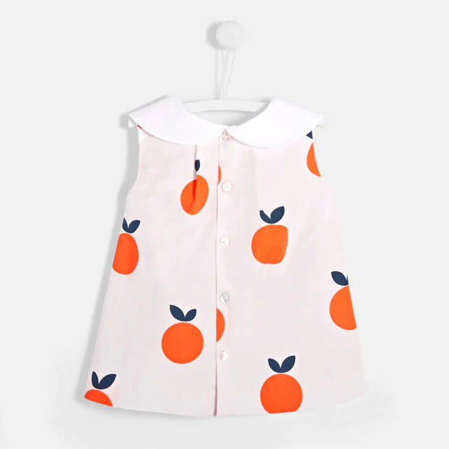 Toddler girl blouse with clementine motif