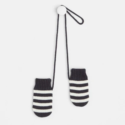 Toddler boy striped mittens