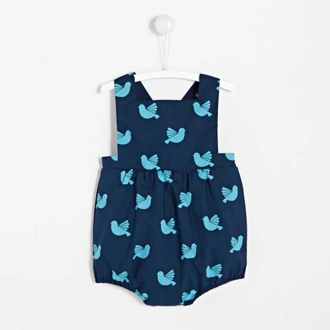 Baby girl bloomers with bird motif