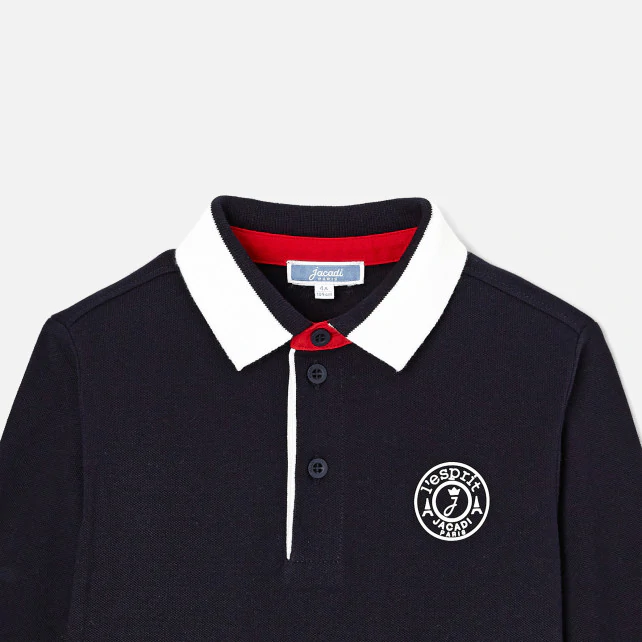 Boy rugby style polo shirt