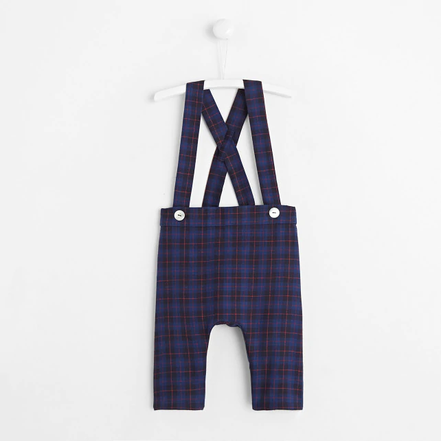 Baby boy checkered dungarees