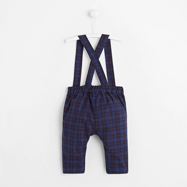 Baby boy checkered dungarees