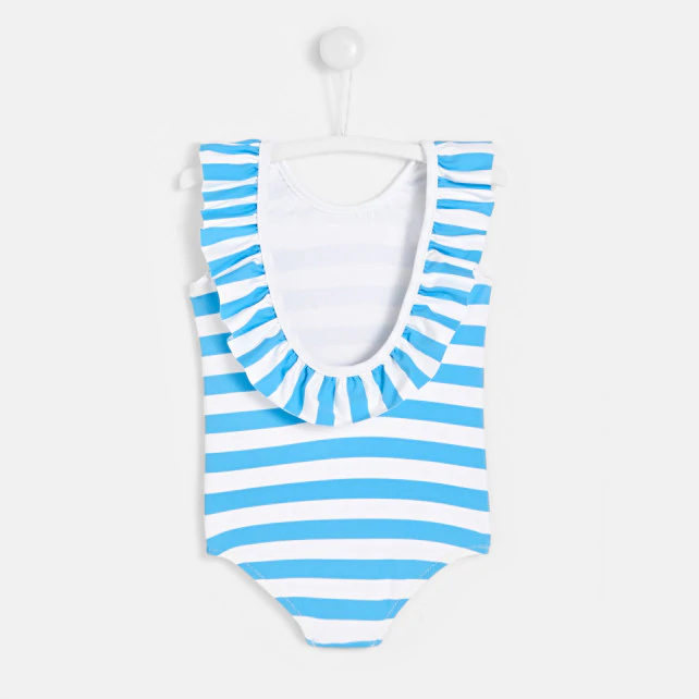 Toddler girl striped bathing suit