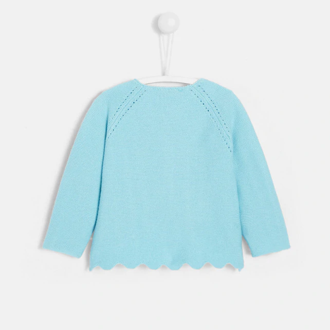 Baby girl cardigan with scalloped details