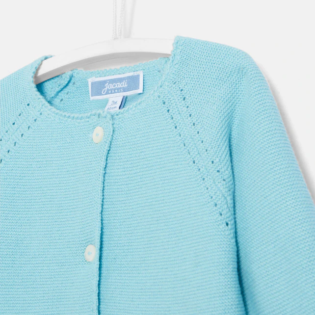 Baby girl cardigan with scalloped details