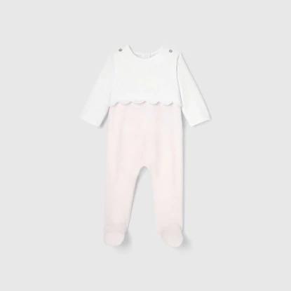 Baby girl velvet footed pyjamas