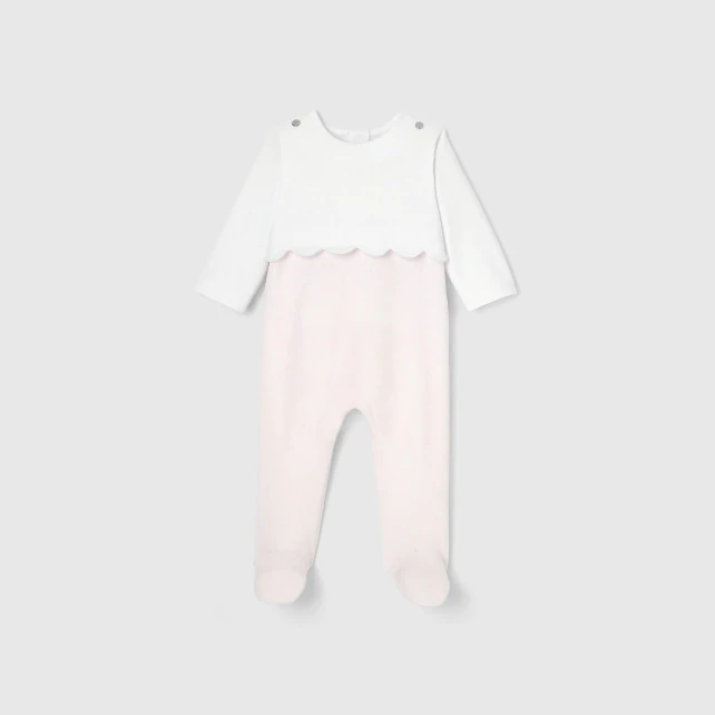 Baby girl velvet footed pyjamas