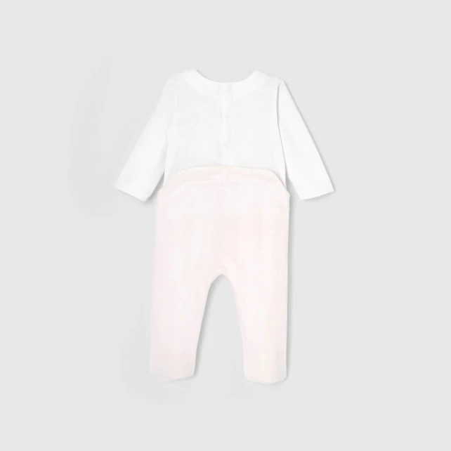 Baby girl velvet footed pyjamas