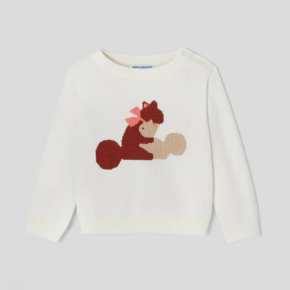 Toddler girl Intarsia squirrels jumper